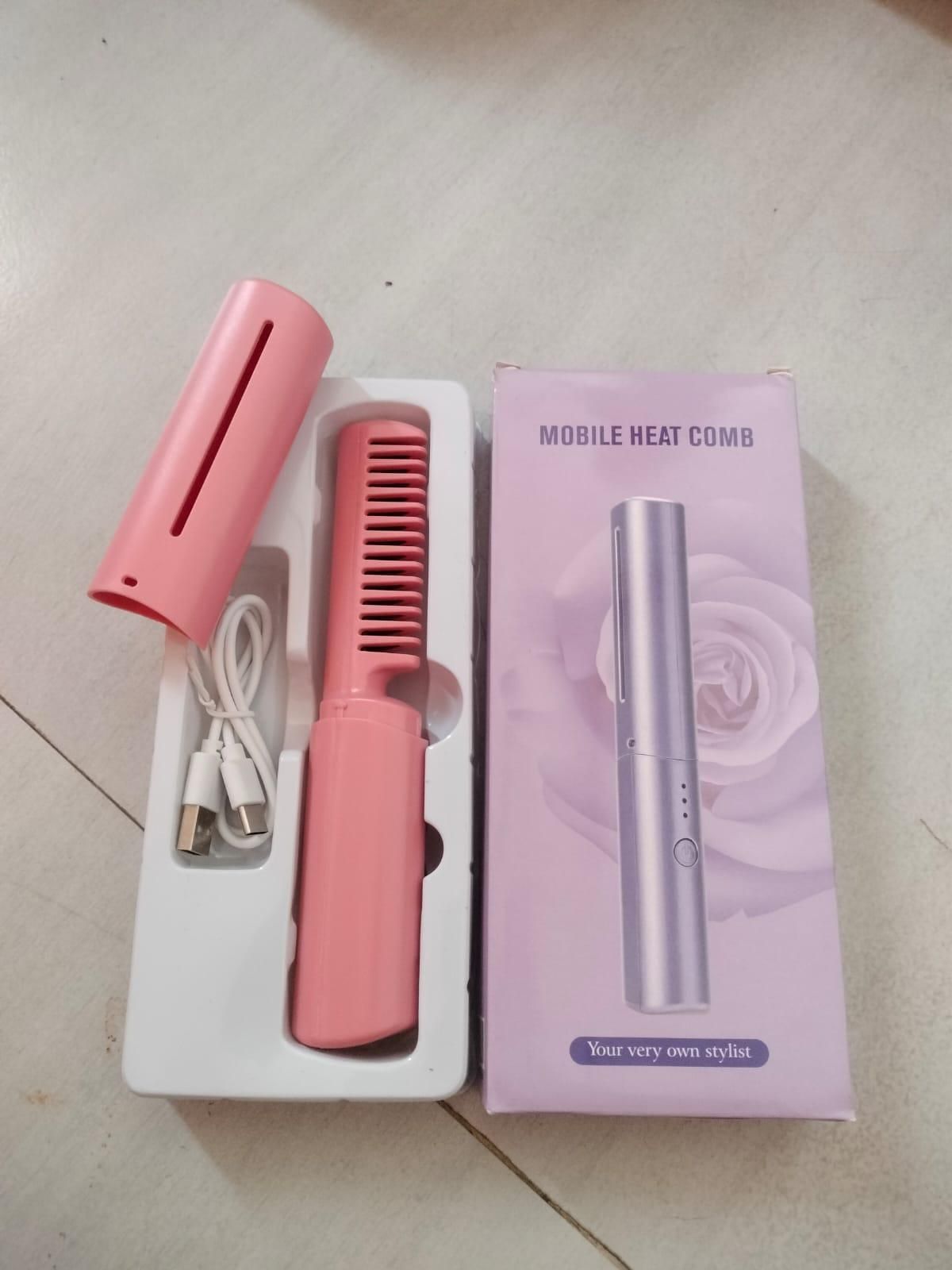 Rechargeable hair straightener with Android charging port and USB cable compatibility