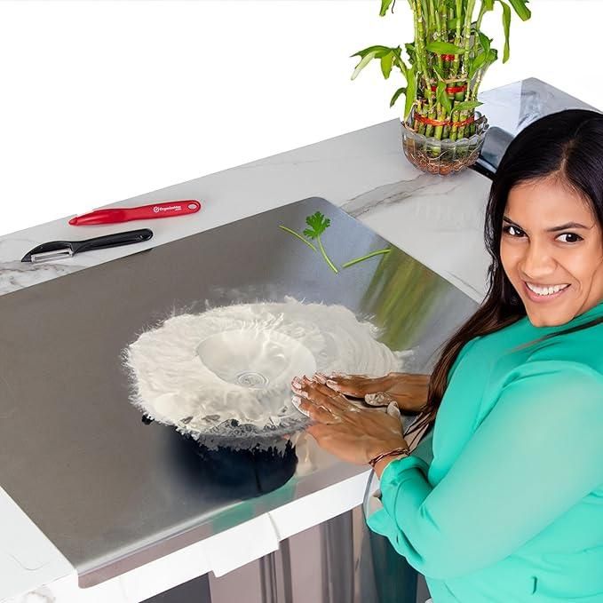 Hygienic Stainless Steel Chopping Board – Rust-Free, Easy to Clean (35x31cm)