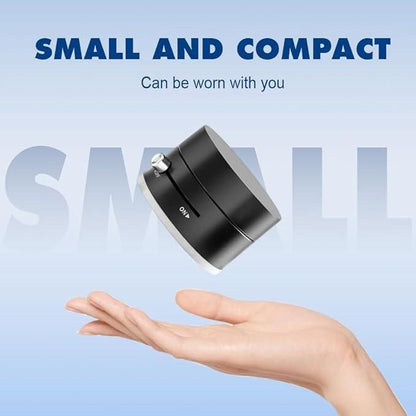 Close-up of on/off control switch on vacuum magnetic mobile holder with sleek black finish