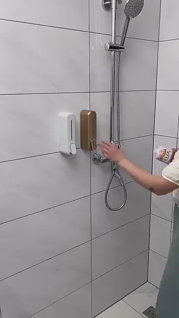 Single wall-mounted manual soap dispenser for home bathroom or kitchen – refillable and space-saving design